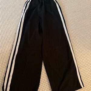 Edikted Black Track Pants with White Stripes
